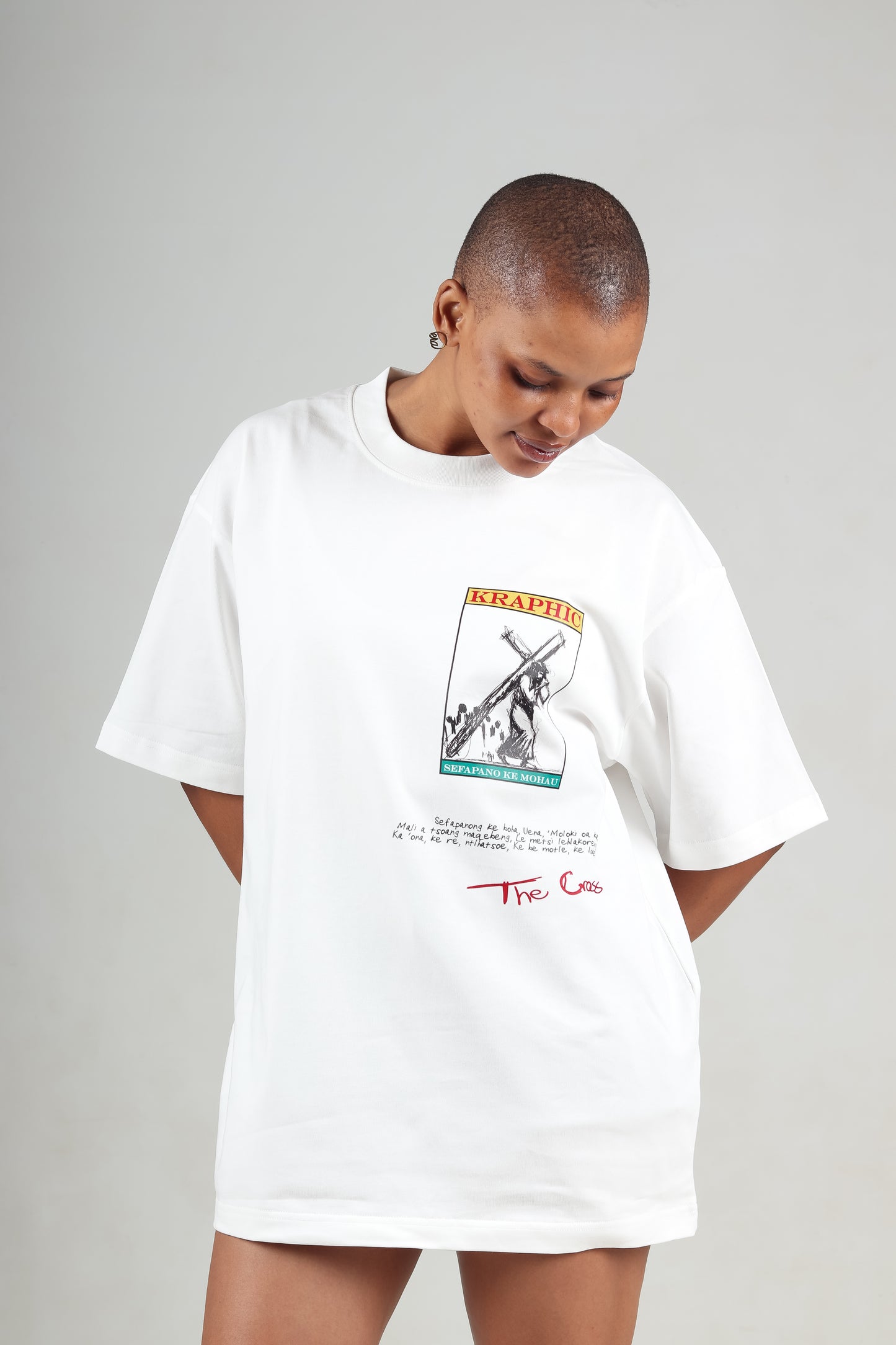 KRAPHIC UNISEX THE CROSS Premium Oversized Fit T-Shirt